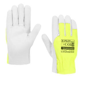 RĘKAWICE WZMOCNIONE KOZIĄ SKÓRĄ X-PILOT NEON