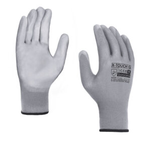 RĘKAWICE OCHRONNE POWLEKANE PU X-TOUCH GREY