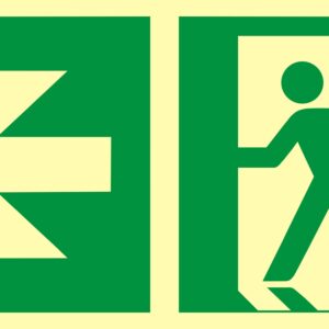 ZNAK EWAKUACYJNY - KIERUNEK DO WYJŚCIA EWAKUACYJNEGO - W LEWO - AAE 102 CE PS