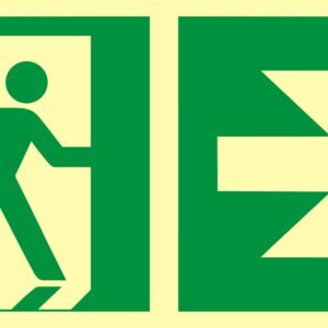 ZNAK EWAKUACYJNY - KIERUNEK DO WYJŚCIA EWAKUACYJNEGO - W PRAWO - AAE 107 CE PS